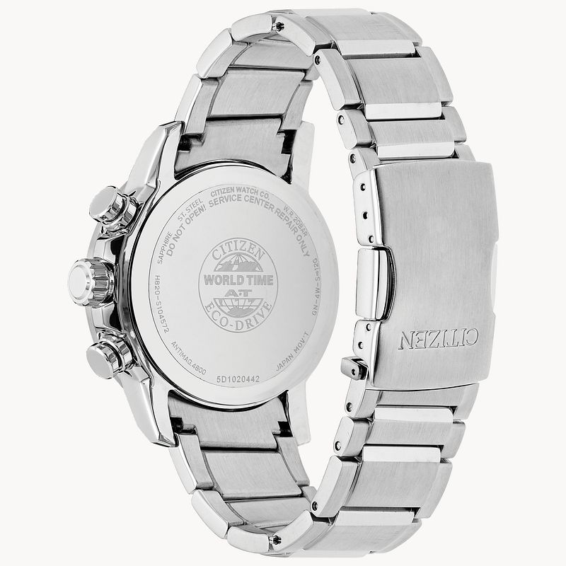 World Time A T Blue Dial Stainless Steel Bracelet AT9070 51L CITIZEN